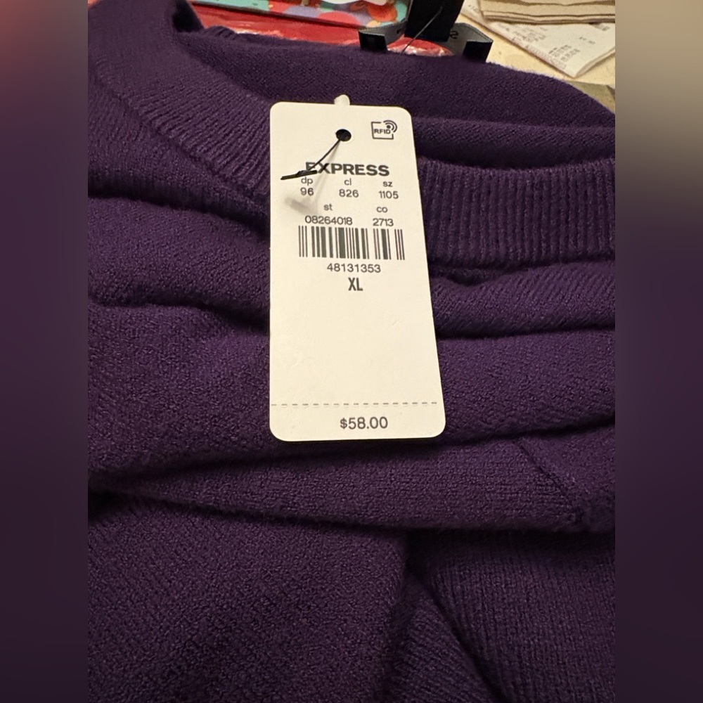 Express Rich Purple Short Sleeve Top - Picture 7 of 12